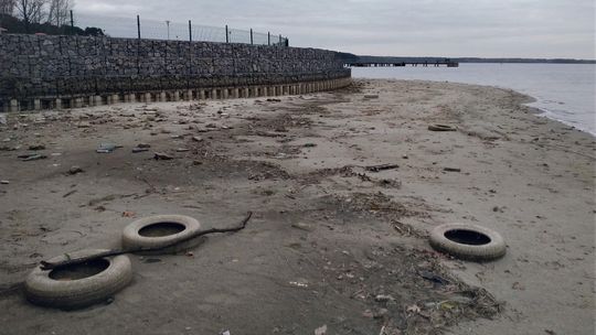 Lublin: Zalew Zemborzycki pełen śmieci. Woda opadła i dużo odsłoniła [zdjęcia]