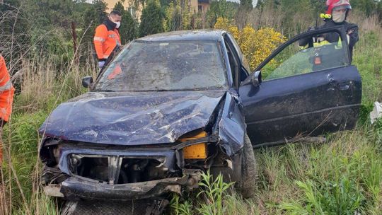 Ludwin: Samochód wypadł z drogi, kierowcy brak