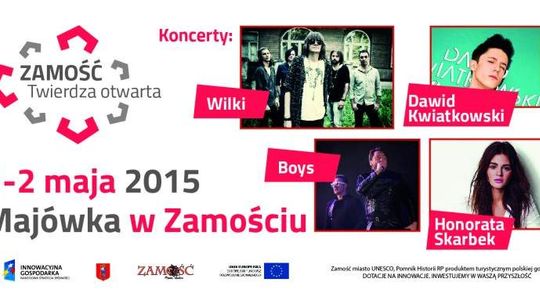 Majówka w Zamościu. Zagrają Wilki, Boys i Dawid Kwiatkowski
