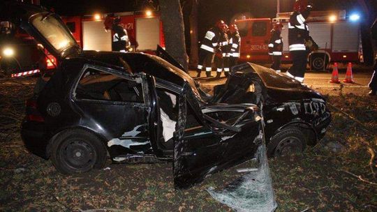 Makabryczny wypadek w Opolu. Kierowca zawisł na drzewie