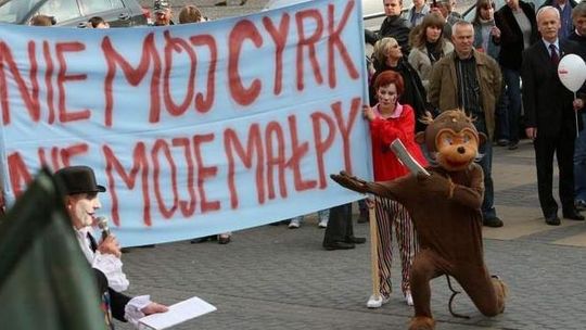 Manifestacja Solidarności w Lublinie: \"Nie mój cyrk, nie moje małpy\": 