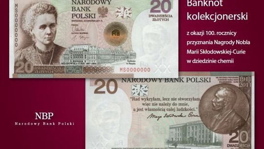 Maria Skłodowska-Curie na banknocie 