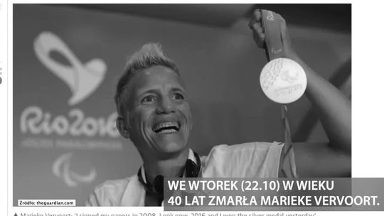 Marieke Vervoort poddała się eutanazji. Miała 40 lat