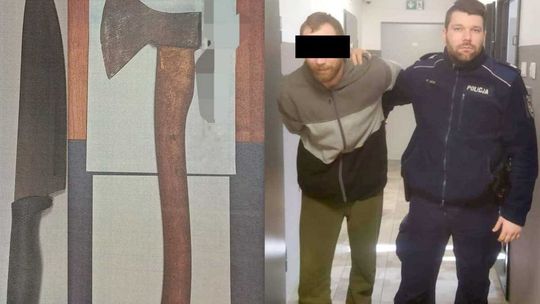 Miał siekierę i nóż. Kobieta była przerażona zachowaniem partnera