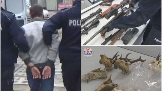 Miał w domu arsenał broni, trofea myśliwskie i sprzęt do produkcji amunicji