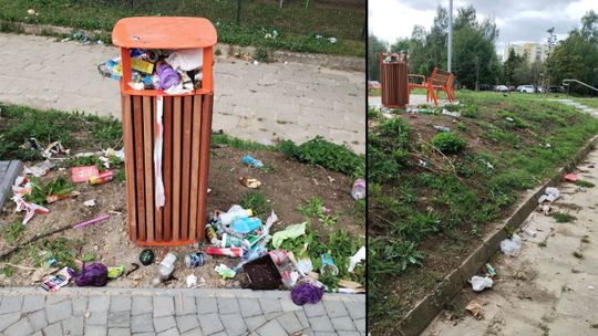 "Miejsce dla Ciebie" zniechęca? Śmieci i chwasty na nowym skwerze