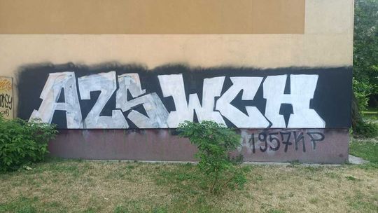 Mieszkańcom nie spodobało się graffiti na bloku. Wandal w rękach policji 
