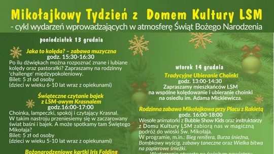 Mikołajkowy Tydzień z Domem Kultury LSM