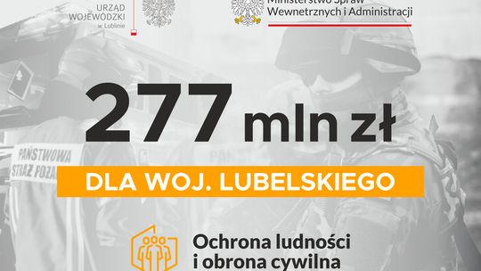 Miliony na obronę cywilną w woj. lubelskim