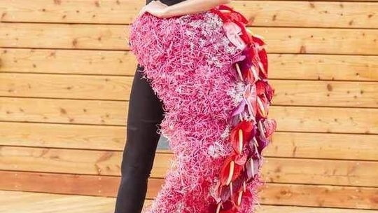 Modelki ubrane w suknie z kwiatów. W weekend Showy Florystyczny w Stężycy