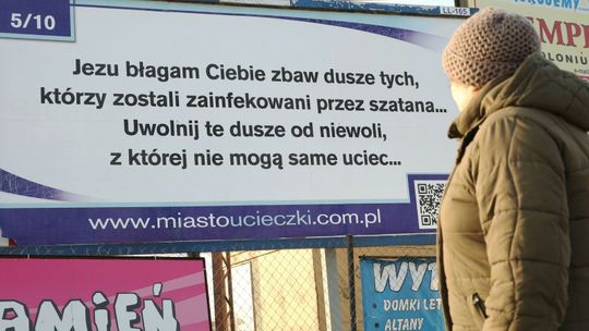 Modlitwy na billboardach na ulicach Lublina