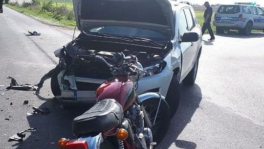 Motocykliści ranni w wypadku koło Zamościa