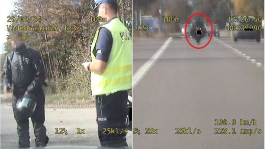 Motocyklista-rekordzista. Jednego dnia zarobił 38 punktów karnych
