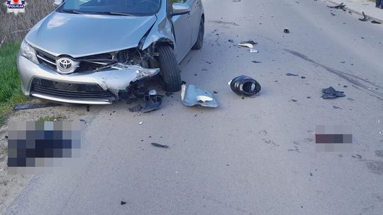 Motocyklista zderzył się z Toyotą. Nie przeżył