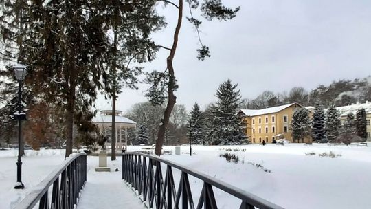 Park Zdrojowy w Nałęczowie, zimą