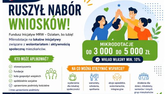 Nawet 5 tys. zł na lokalne pomysły. Trwa nabór wniosków