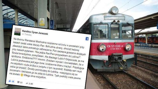 "Nie jedzie Pani przypadkiem do Lublina?". Już wiadomo kim jest starszy pan z dworca