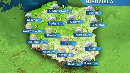 Niedziela mglista i pochmurna. Temperatura od 1 do 4 stopni