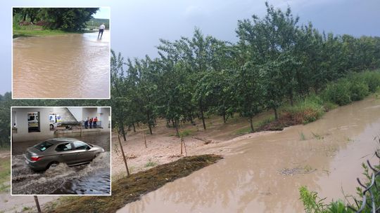 Niedzielne ulewy i burze nad woj. lubelskim. Zalane drogi i pola [zdjęcia]