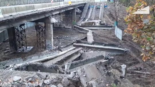 "Niekontrolowane przemieszczenie podpory" w czasie rozbiórki wiaduktu w Warszawie