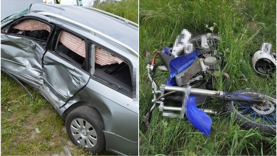 Nieletni na motocyklach, brak uprawnień i poważne obrażenia. Groźne wypadki na drogach Lubelszczyzny