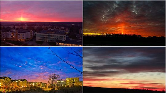 Niezwykłe zjawisko optyczne na niebie - filar słoneczny. Wasze zdjęcia