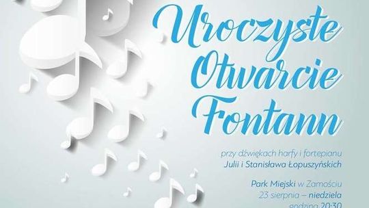 Nowe fontanny w Zamościu. Podczas otwarcia spektakl wodny