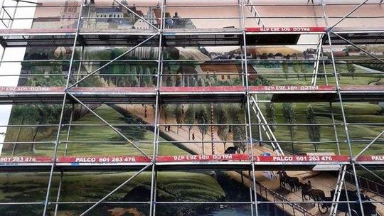 Nowy mural w mieście. Na podstawie obrazu "Wjazd generała Zajączka do Lublina"