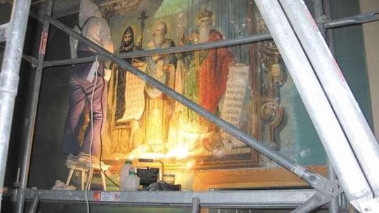 Odsłonili polichromie w prezbiterium Cerkwii pw. Św. Jana Teologa