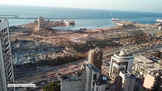 Ogromna skala zniszczeń po wybuchu w Bejrucie. Nagranie z drona