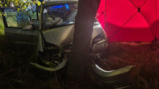 Opel uderzył w drzewo. Nie żyje 45-letni mieszkaniec Lublina 