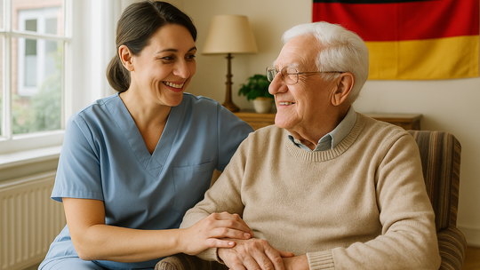 Opiekunka osób starszych w Niemczech wspiera seniora