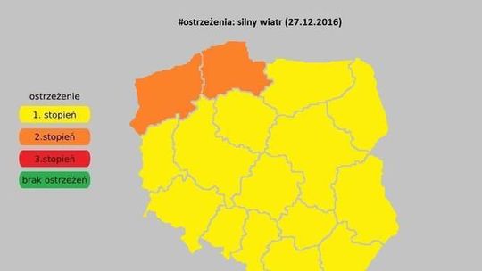 Orkan "Barbara" nad Polską. Dziś nadal będzie mocno wiało