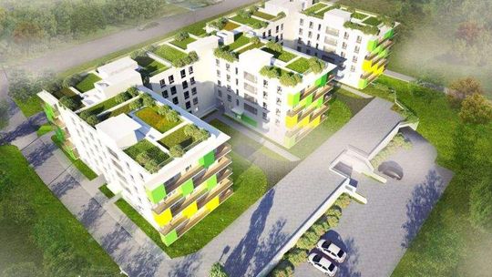 Osiedle Podniebne Ogrody w Lublinie: Trawniki na dachu