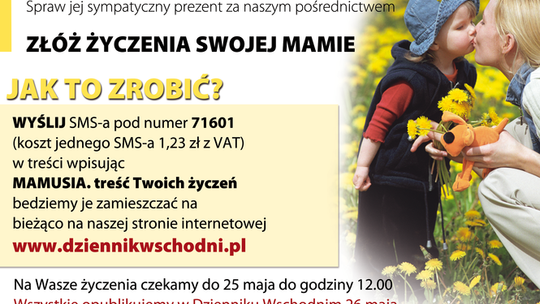 Ostatnia chwila na złożenie w gazecie życzeń na Dzień Matki!