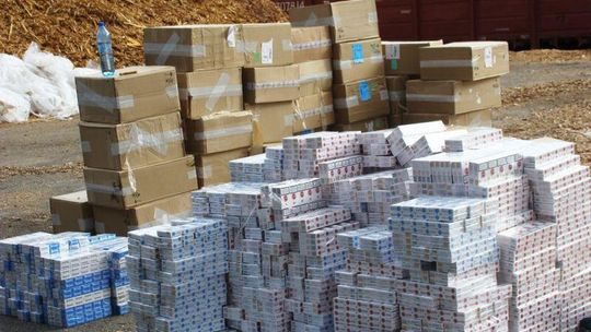 Papierosy warte 2 mln zł ukryte pod drewnem