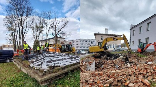 Parking zamiast ruiny, w której przechowywano świńskie półtusze 