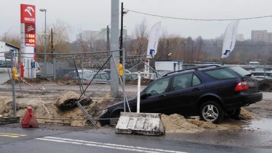 Pechowy kierowca na ul. Krochmalnej w Lublinie