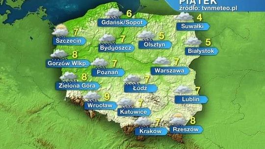 Piątek pochmurny i z opadami. 7 stopni w Lubelskiem
