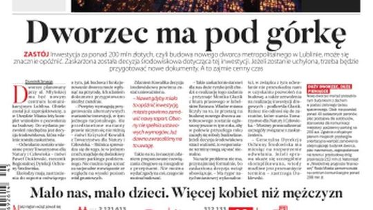 Pierwsza strona Dziennika Wschodniego 04.11.2019