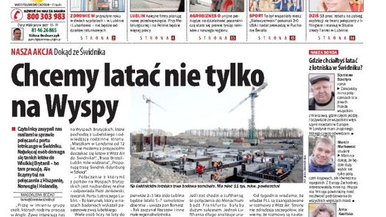 Pierwsza strona \"Dziennika Wschodniego\"