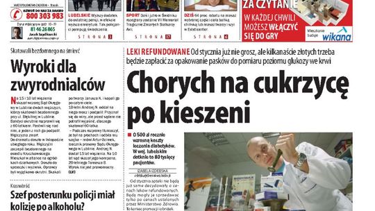 Pierwsza strona Dziennika Wschodniego