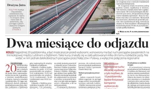 Pierwsza strona Dziennika Wschodniego 20.08.2019