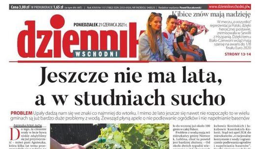 Pierwsza strona Dziennika Wschodniego 21 czerwca 2021 r.