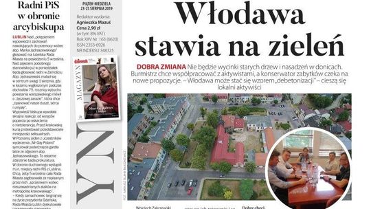 Pierwsza strona Dziennika Wschodniego 23.08.2019