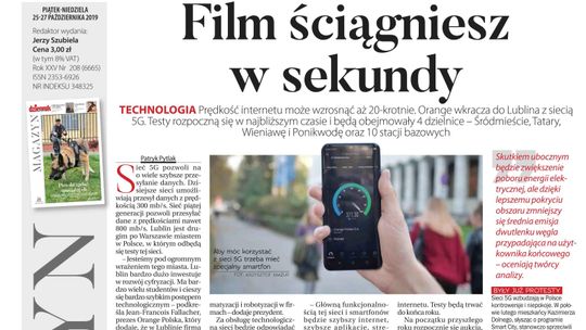 Pierwsza strona Dziennika Wschodniego 25.10.2019