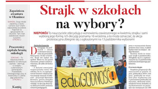 Pierwsza strona Dziennika Wschodniego 26.08.2019