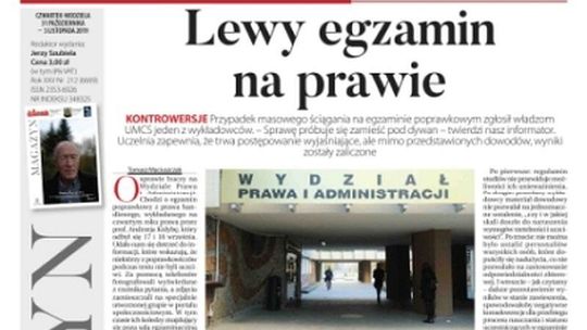 Pierwsza strona Dziennika Wschodniego 31.10.2019