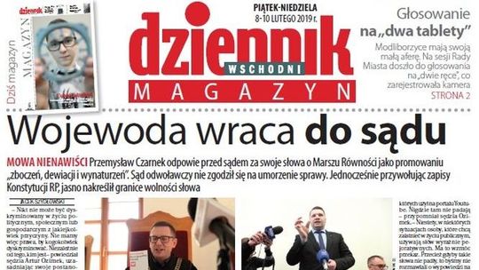 Pierwsza strona Dziennika Wschodniego 8 lutego 2019 roku