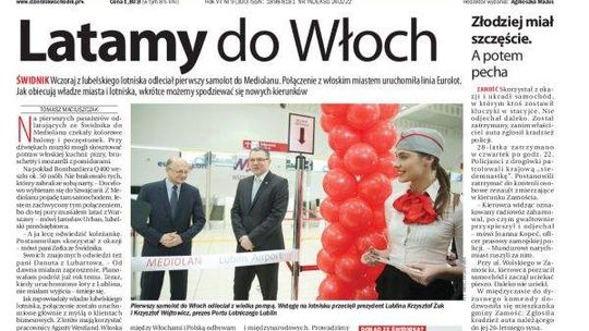 Pierwsza strona Dziennika Wschodniego, wydanie z 1 marca 2014 roku